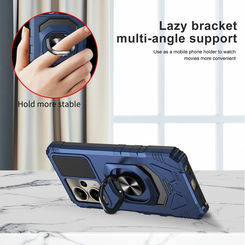 Mocotto for Cricket Outlast 5G 2024 Phone Case AT&T Motivate Pro 5G Case with Tempered Glass Screen Protector,Military Grade Heavy Duty Shockproof Protective Cover,with Ring Kickstand (Blue) - Image 5
